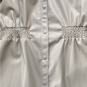 H&M Shirt Dress Faux Leather Cream Size S